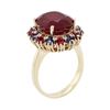Image 3 : 14KT Yellow Gold 10.42 ctw Ruby, Sapphire and Diamond Ring