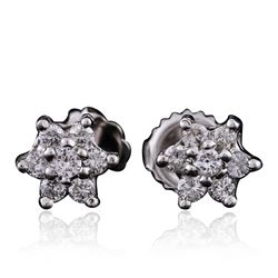 14KT White Gold 0.60 ctw Diamond Earrings