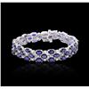 Image 1 : 14KT White Gold 26.52 ctw Sapphire and Diamond Bracelet