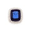 Image 1 : 14KT White Gold GIA Certified 43.23 ctw Tanzanite and Diamond Ring