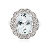 Image 1 : 14KT White Gold 4.83 ctw Aquamarine and Diamond Ring