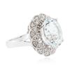 Image 2 : 14KT White Gold 4.83 ctw Aquamarine and Diamond Ring