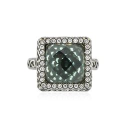 18KT White Gold 3.00 ctw Tourmaline and Diamond Ring