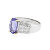 Image 2 : 14KT Two-Tone Gold 3.91 ctw Tanzanite and Diamond Ring