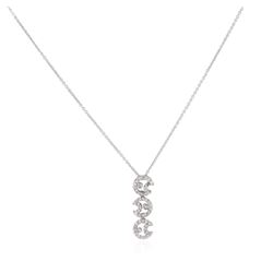 18KT White Gold 0.30 ctw Diamond Pendant With Chain