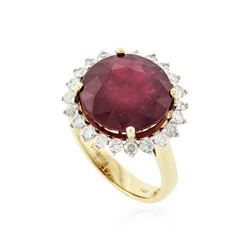 14KT Yellow Gold 11.21 ctw Ruby and Diamond Ring