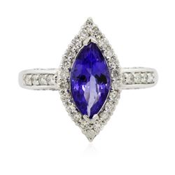 14KT White Gold 2.13 ctw Tanzanite and Diamond Ring