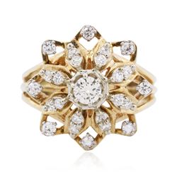 14KT Two-Tone Gold 0.77 ctw Diamond Ring