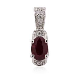 14KT White Gold 1.21 ctw Ruby and Diamond Pendant