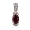 Image 1 : 14KT White Gold 1.21 ctw Ruby and Diamond Pendant