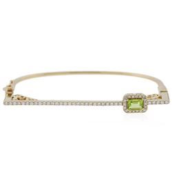 14KT Yellow Gold 0.69 ctw Peridot and Diamond Bracelet