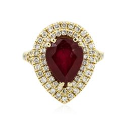 14KT Yellow Gold 4.29 ctw Ruby and Diamond Ring