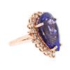 Image 2 : 14KT Rose Gold 18.98 ctw GIA Cert Tanzanite and Diamond Ring