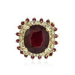 14KT Yellow Gold 20.08 ctw Ruby and Diamond Ring