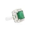 Image 2 : 14KT White Gold 6.03 ctw Emerald and Diamond Ring