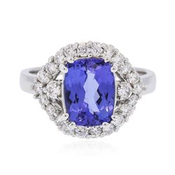 14KT White Gold 2.75 ctw Tanzanite and Diamond Ring