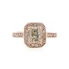 Image 1 : 14KT Rose Gold 1.09 ctw Fancy Green Diamond Ring