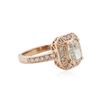 Image 2 : 14KT Rose Gold 1.09 ctw Fancy Green Diamond Ring