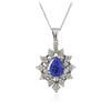 Image 1 : 14KT White Gold 2.77 ctw Tanzanite and Diamond Pendant With Chain