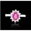 Image 1 : 14KT White Gold 1.13 ctw Pink Tourmaline and Diamond Ring