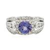 Image 1 : 18KT White Gold 1.60 ctw Tanzanite and Diamond Ring