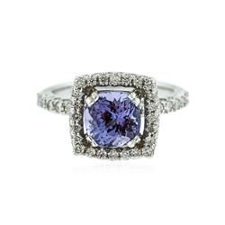 14KT White Gold 2.43 ctw Tanzanite and Diamond Ring