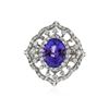 Image 1 : 14KT White Gold 4.04 ctw Tanzanite and Diamond Ring