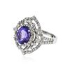 Image 2 : 14KT White Gold 4.04 ctw Tanzanite and Diamond Ring