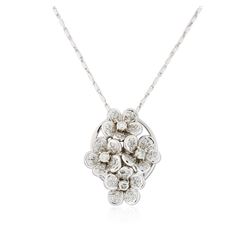 14KT White Gold 1.37 ctw Diamond Pendant With Chain