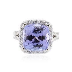 14KT White Gold 6.81 ctw Tanzanite and Diamond Ring