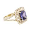Image 2 : 14KT Yellow Gold 3.24 ctw Tanzanite and Diamond Ring