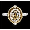 Image 1 : 14KT Two-Tone Gold 1.07 ctw Diamond Ring