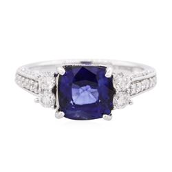 14KT White Gold 2.90 ctw Sapphire and Diamond Ring