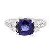 Image 1 : 14KT White Gold 2.90 ctw Sapphire and Diamond Ring
