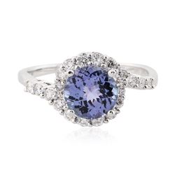 14KT White Gold 1.91 ctw Tanzanite and Diamond Ring