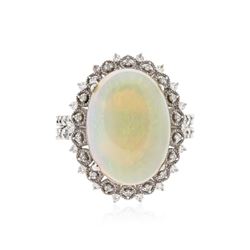 14KT White Gold 6.44 ctw Opal and Diamond Ring