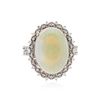 Image 1 : 14KT White Gold 6.44 ctw Opal and Diamond Ring