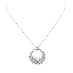 14KT White Gold 3.14 ctw Diamond Pendant With Chain