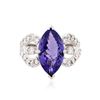 Image 1 : 14KT White Gold 5.37 ctw Tanzanite and Diamond Ring
