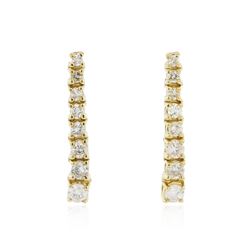 14KT Yellow Gold 1.22 ctw Diamond Earrings