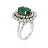 Image 3 : 14KT White Gold 3.16 ctw Emerald and Diamond Ring