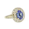 Image 2 : 14KT Yellow Gold 2.37 ctw Tanzanite and Diamond Ring