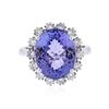 Image 1 : 14KT White Gold 7.48 ctw Tanzanite and Diamond Ring