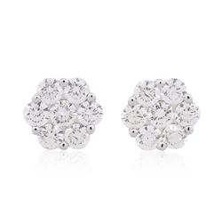 14KT White Gold 1.68 ctw Diamond Earrings