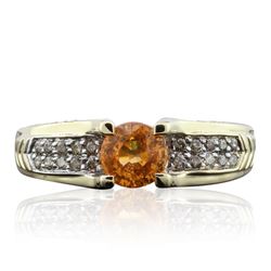 14KT Yellow Gold 1.00 ctw Citrine and Diamond Ring