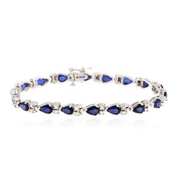 14KT White Gold 8.82 ctw Sapphire and Diamond Bracelet