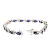 Image 3 : 14KT White Gold 8.82 ctw Sapphire and Diamond Bracelet