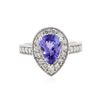 Image 1 : 14KT White Gold 1.63 ctw Tanzanite and Diamond Ring