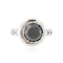 14KT White Gold 2.72 ctw Black & White Diamond Ring