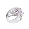 Image 3 : 14KT White Gold 1.25 ctw Amethyst and Diamond Ring